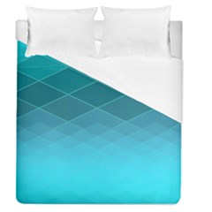 Aqua Blue and Teal Color Diamonds Duvet Cover (Queen Size)