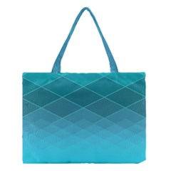 Aqua Blue And Teal Color Diamonds Medium Tote Bag by SpinnyChairDesigns