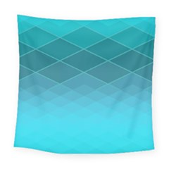 Aqua Blue And Teal Color Diamonds Square Tapestry (large) by SpinnyChairDesigns