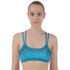 Aqua Blue And Teal Color Diamonds Line Them Up Sports Bra by SpinnyChairDesigns