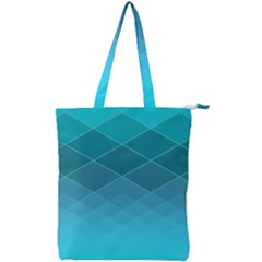 Aqua Blue And Teal Color Diamonds Double Zip Up Tote Bag by SpinnyChairDesigns