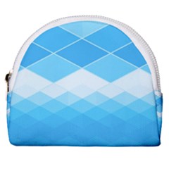 Light Blue And White Color Diamonds Horseshoe Style Canvas Pouch by SpinnyChairDesigns