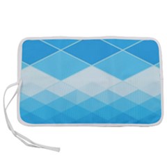 Light Blue And White Color Diamonds Pen Storage Case (m) by SpinnyChairDesigns