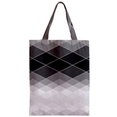 Black White Grey Color Diamonds Zipper Classic Tote Bag by SpinnyChairDesigns