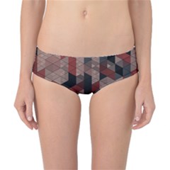 Auburn Grey And Tan Truchet Tiles Classic Bikini Bottoms by SpinnyChairDesigns