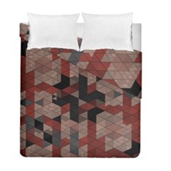 Auburn Grey And Tan Truchet Tiles Duvet Cover Double Side (full/ Double Size) by SpinnyChairDesigns