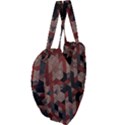 Auburn Grey and Tan Truchet Tiles Giant Heart Shaped Tote View4