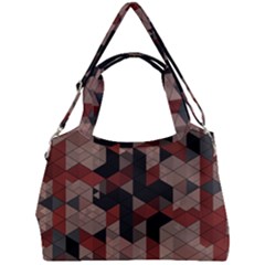 Auburn Grey And Tan Truchet Tiles Double Compartment Shoulder Bag by SpinnyChairDesigns