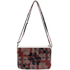 Auburn Grey And Tan Truchet Tiles Double Gusset Crossbody Bag by SpinnyChairDesigns