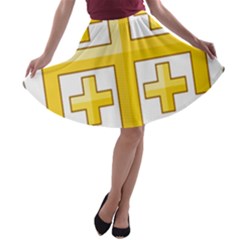 Arms Of The Kingdom Of Jerusalem A-line Skater Skirt by abbeyz71