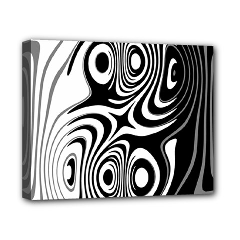 Black And White Abstract Stripes Canvas 10  X 8  (stretched) by SpinnyChairDesigns