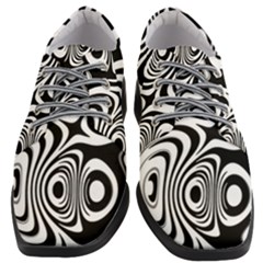 Black And White Abstract Stripes Women Heeled Oxford Shoes by SpinnyChairDesigns