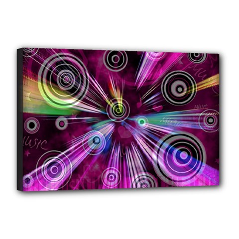 Fractal Circles Abstract Canvas 18  X 12  (stretched) by HermanTelo