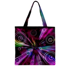 Fractal Circles Abstract Zipper Grocery Tote Bag