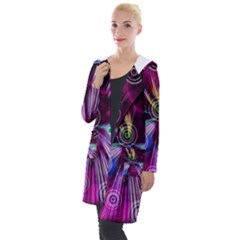 Fractal Circles Abstract Hooded Pocket Cardigan by HermanTelo