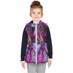 Fractal Circles Abstract Kids  Hooded Puffer Vest by HermanTelo