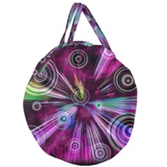 Fractal Circles Abstract Giant Round Zipper Tote