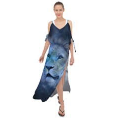 Astrology Zodiac Lion Maxi Chiffon Cover Up Dress