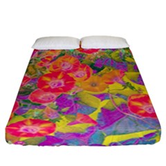 Red Liana Flower Fitted Sheet (california King Size) by DinkovaArt