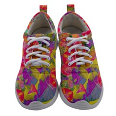 Red Liana Flower Athletic Shoes by DinkovaArt