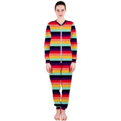 Contrast Rainbow Stripes Onepiece Jumpsuit (ladies)  by tmsartbazaar