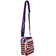 Contrast Rainbow Stripes Shoulder Strap Belt Bag by tmsartbazaar