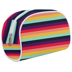 Contrast Rainbow Stripes Makeup Case (medium) by tmsartbazaar