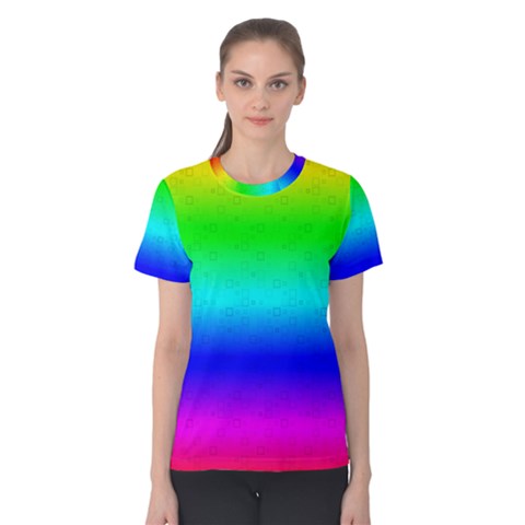 Cool Rainbow Pride Pattern  Women s Cotton Tee by Graphika