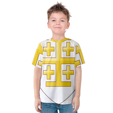 Arms Of The Kingdom Of Jerusalem Kids  Cotton Tee by abbeyz71