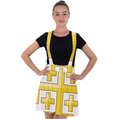 Arms Of The Kingdom Of Jerusalem Velvet Suspender Skater Skirt