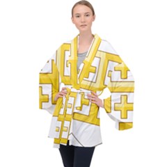 Arms Of The Kingdom Of Jerusalem Long Sleeve Velvet Kimono  by abbeyz71