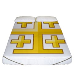 Arms Of The Kingdom Of Jerusalem Fitted Sheet (queen Size) by abbeyz71