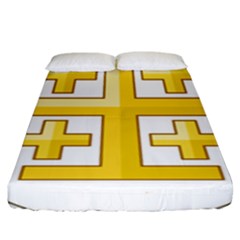 Arms Of The Kingdom Of Jerusalem Fitted Sheet (king Size) by abbeyz71