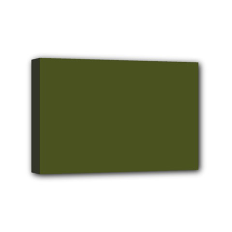 Army Green Solid Color Mini Canvas 6  X 4  (stretched) by SpinnyChairDesigns