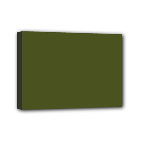 Army Green Solid Color Mini Canvas 7  X 5  (stretched) by SpinnyChairDesigns