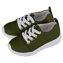 Army Green Solid Color Kids  Lightweight Sports Shoes by SpinnyChairDesigns