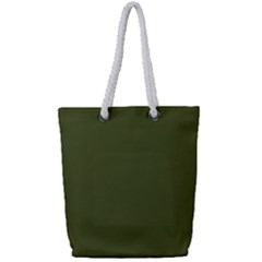 Army Green Solid Color Full Print Rope Handle Tote (small) by SpinnyChairDesigns