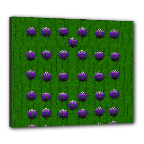 Power To The Big Flowers Festive Canvas 24  X 20  (stretched) by pepitasart