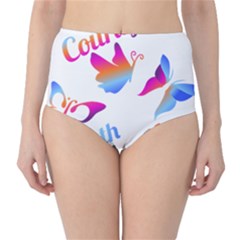 Strength Courage Hope Butterflies Classic High-waist Bikini Bottoms by CHeartDesigns