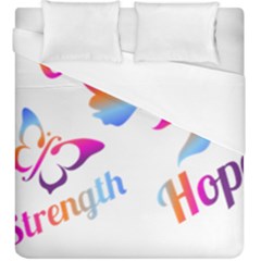 Strength Courage Hope Butterflies Duvet Cover (king Size) by CHeartDesigns