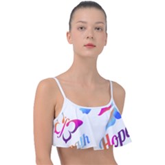 Strength Courage Hope Butterflies Frill Bikini Top by CHeartDesigns