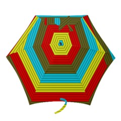 Multicolor With Black Lines Mini Folding Umbrellas by tmsartbazaar