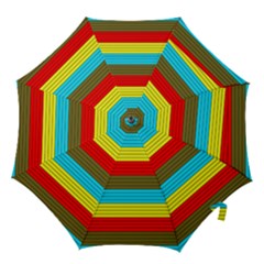 Multicolor With Black Lines Hook Handle Umbrellas (large) by tmsartbazaar