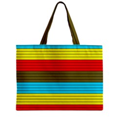 Multicolor With Black Lines Zipper Mini Tote Bag by tmsartbazaar