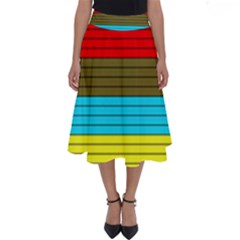 Multicolor With Black Lines Perfect Length Midi Skirt