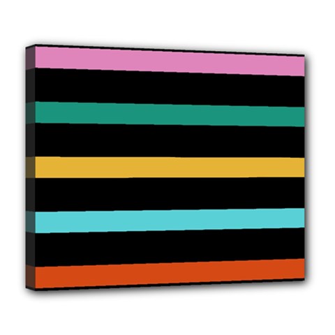 Colorful Mime Black Stripes Deluxe Canvas 24  X 20  (stretched) by tmsartbazaar