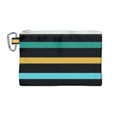 Colorful Mime Black Stripes Canvas Cosmetic Bag (medium) by tmsartbazaar