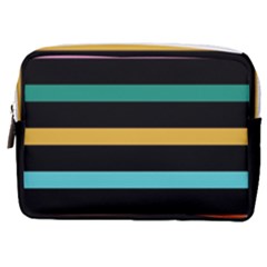 Colorful Mime Black Stripes Make Up Pouch (medium) by tmsartbazaar