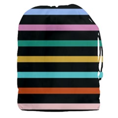 Colorful Mime Black Stripes Drawstring Pouch (3xl) by tmsartbazaar