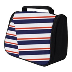 Red With Blue Stripes Full Print Travel Pouch (small) by tmsartbazaar